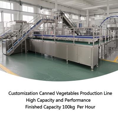 Customization Canned Vegetables Production Line High Capacity and Performance Finished Capacity 100kg Per Hour